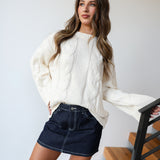Cali Cable Knit Sweater - Ivory