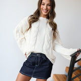 Cali Cable Knit Sweater - Ivory