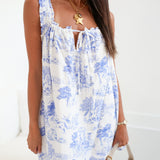 Mila Swing Mini Dress - Blue Horseman Print