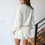 Jenny Smocked Waist Romper - Ivory