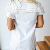Claire Collar Puff Sleeve Mini Dress - Off White