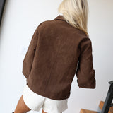 Feonah Faux Suede Jacket - Brown
