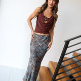 Annabelle Maxi Skirt - Blue Brown Multi