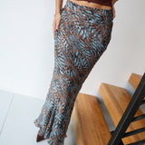Annabelle Maxi Skirt - Blue Brown Multi