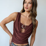 Dani Cowl Top - Brown