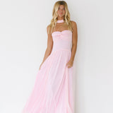 Zoey Strapless Maxi Scarf Dress - Baby Pink