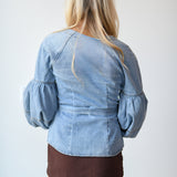 Avery Puff Sleeve Top - Denim