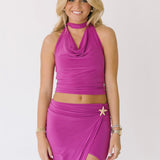 Dani Halter Cowl Set - Violet
