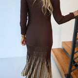 Taylor Long Sleeve Maxi Dress - Dark Brown