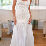 Martyn Embroidered Lace Maxi Dress - Cream