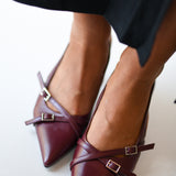 Erya Pointed Toe Singblack Heel - Wine