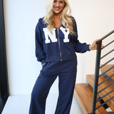 Jenny Hoodie and Pants Set - Navy