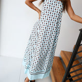 Heather Strapless Maxi Dress - Brown/Blue