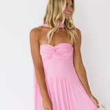 Brandi Strapless Maxi Scarf Dress - Bubblegum Pink