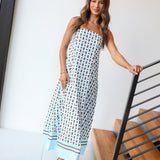 Heather Strapless Maxi Dress - Brown/Blue