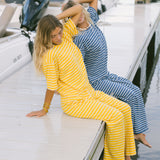 Fancy Striped Button Pants - Malibu Golden Yellow