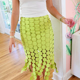 Martini Fringe Skirt - Lime