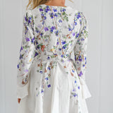 Kiera Long Puff Sleeve Floral Mini - White Multi