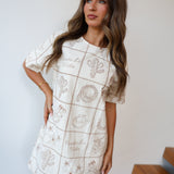 Western Embroidered Mini Dress - Taupe
