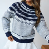 Bre Crewneck Pullover Sweater - Navy