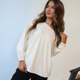 Logan Off The Shoulder Crewneck - Cream