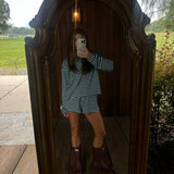 Fancy Striped Oversized Long Sleeve Top
