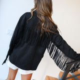 Sami Suede Fringe Jacket - Black