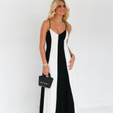 Veronica Striped Maxi Dress - White/Black