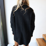 Brynn Knit Sweater Mini Dress - Black
