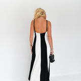 Veronica Striped Maxi Dress - White/Black