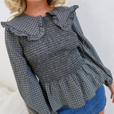 Lillie Peter Pan Collar Blouse Top - Pepper