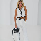 Marlo Button Top - White