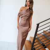 Layla Polka Dot Maxi Dress - Chocolate