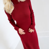 Casey Knit Midi Dress - Burgundy
