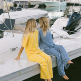 Fancy Striped Button Pants - Malibu Golden Yellow