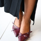 Erya Pointed Toe Singblack Heel - Wine