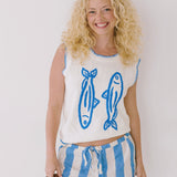 May Striped Micro Shorts - Lt Blue