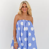 Livvy Mini Bubble Dress - Purple Polka Dots