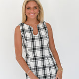 Emerson Plaid Tweed Mini Dress - White/Black