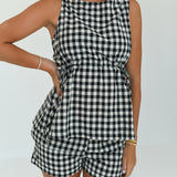 Taylor Gingham Shorts Set - Back