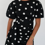 Melody Puff Sleeve Mini Dress - Black