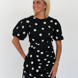 Melody Puff Sleeve Mini Dress - Black