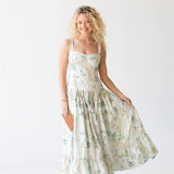 Matilda Midi Dress - Light Green Print