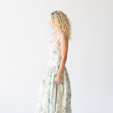 Matilda Midi Dress - Light Green Print