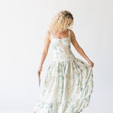 Matilda Midi Dress - Light Green Print