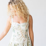 Matilda Midi Dress - Light Green Print