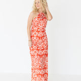 Kate Floral Maxi Dress - Cream/Red
