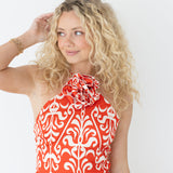 Kate Floral Maxi Dress - Cream/Red