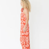 Kate Floral Maxi Dress - Cream/Red