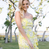 Haley Floral Romper- Yellow Pink